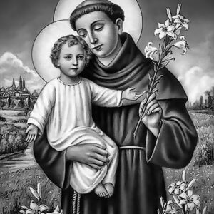 St Anthony of Padua preparation for laser etching