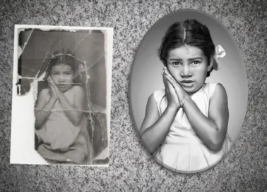 Restoration of pictures for memorial portraits.